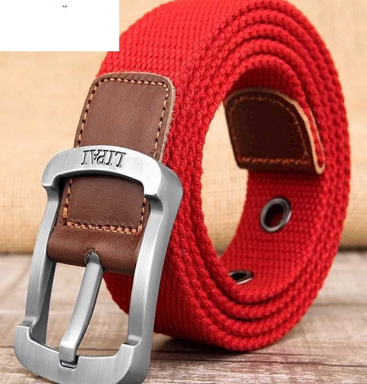 Men's Canvas Work Belt Labor Insurance Pin Buckle - Industrial Strength