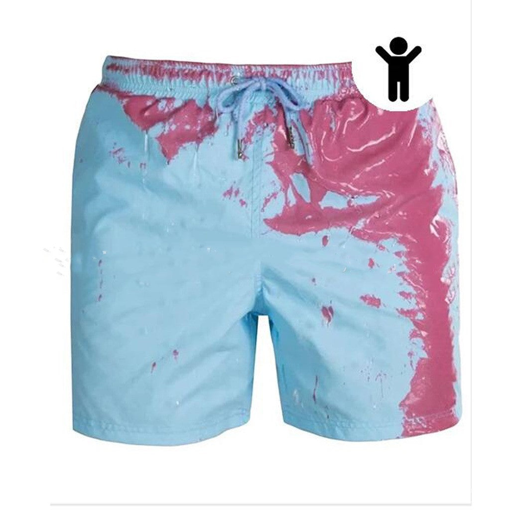 Short de plage à couleur changeante magique, maillot de bain d'été pour hommes, maillot de bain à séchage rapide, pantalon de plage