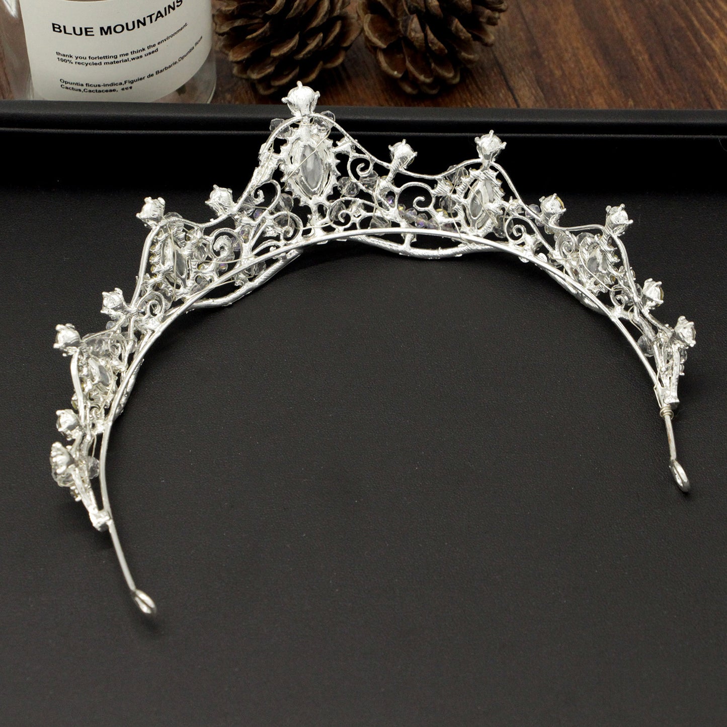 Korean Wedding Handmade Beaded Headdress - Elegant Crown Hoop for Bride