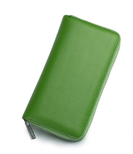 Portefeuille Rfid en cuir véritable de vache pour hommes, nombreux départements, 36 fentes, porte-carte, poche pour téléphone portable, pochette longue