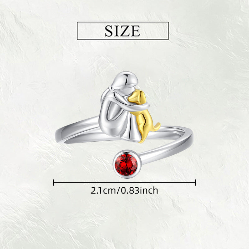 Girl And Dog Pet Ring Ring