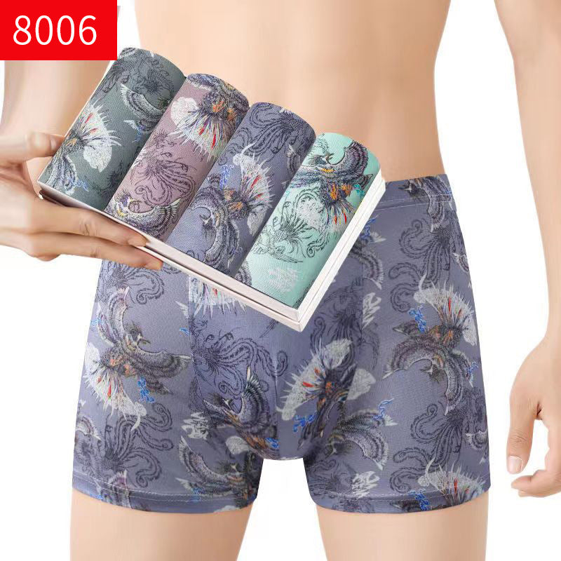 Herrboxershorts med medelhög midja, andningsbara ungdomsboxershorts