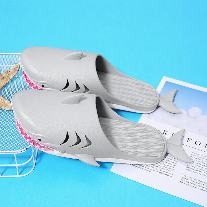 Shark Tofflor Strandskor Hem Platt Tofflor Dam Herr