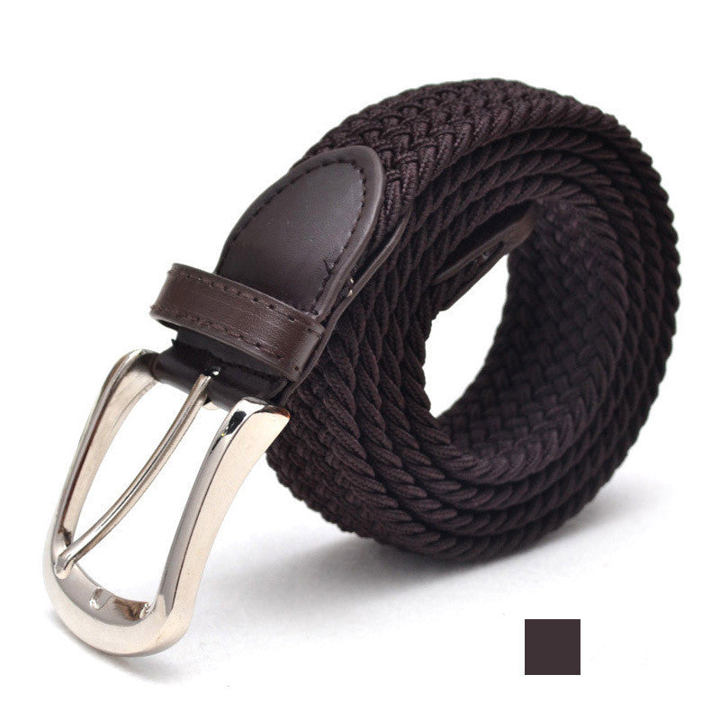 Unisex Braided Elasticated Stretch Canvas Student Belt - Flexible Comfort
