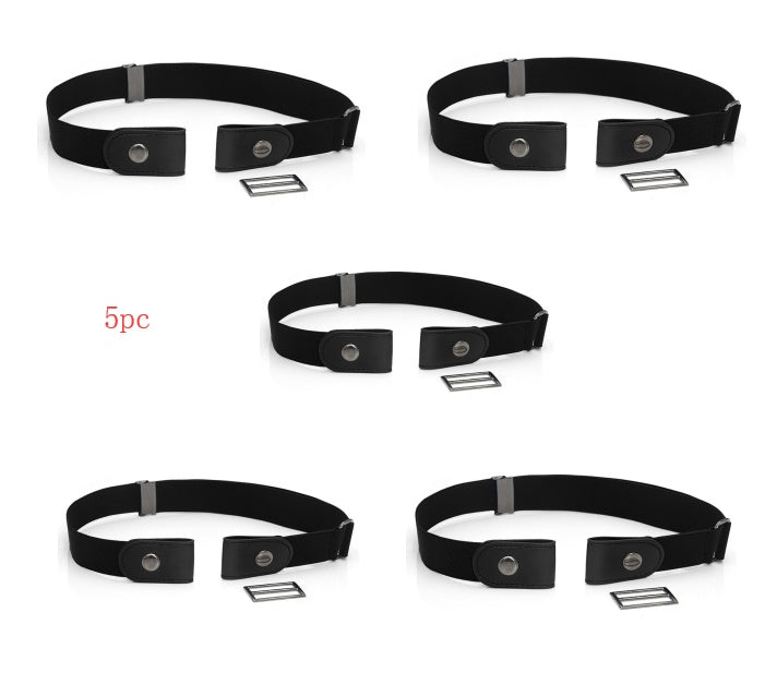 Men's Leather Slim Stretch Invisible Jeans Lazy Belt - Seamless Comfort