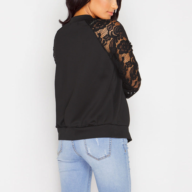 Blouson Bomber Femme Avec Dentelle