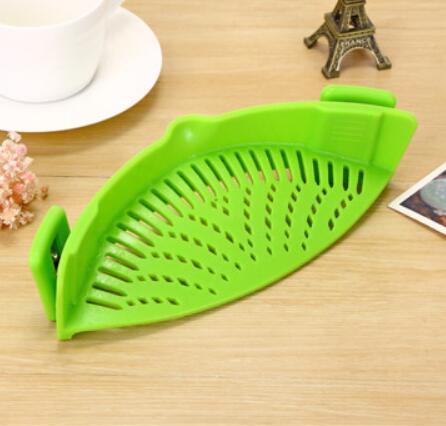 Silikon clip-on gryta skål tratt olja siivare Creative Rice Tvättning Colander för dränering vätska Passar alla gryta storlek.