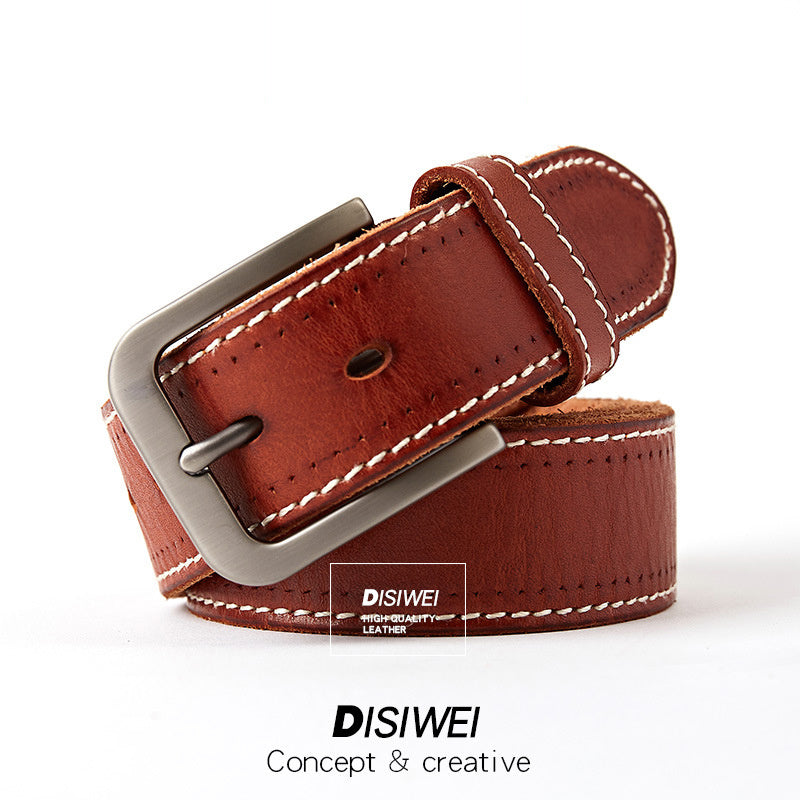 Washed Leather Belt - Vintage Character