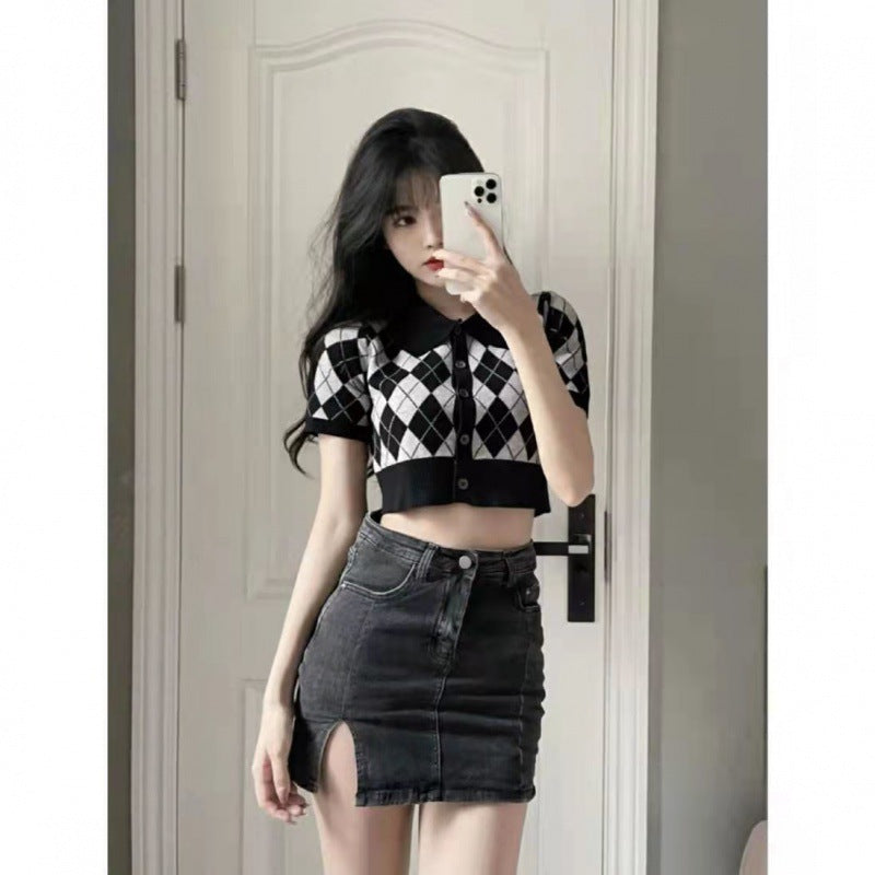 Professional Slit Denim Skirt - Cotton Construction (5 Color Options, XS-XL, Split Stretchy & Denim Designs)
