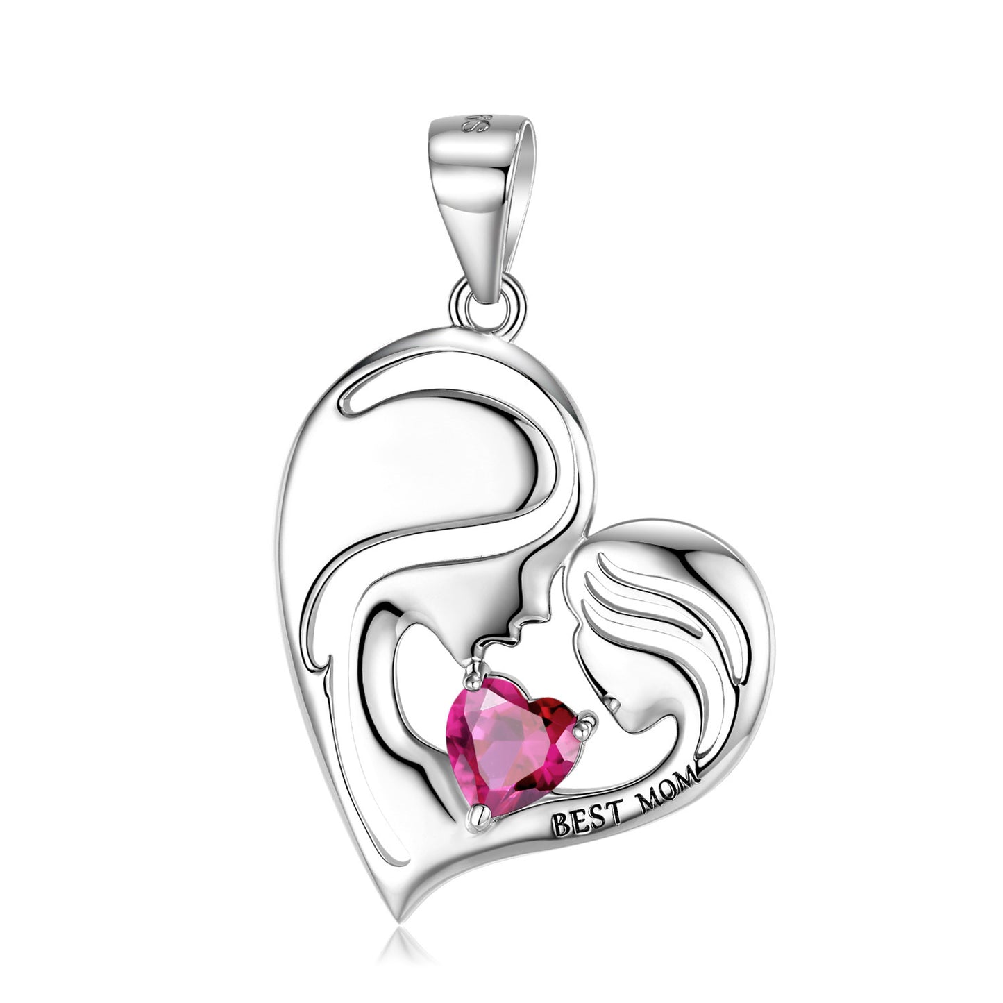 Halsband i 925 sterlingsilver med bästa mamma-motiv, mors dag-serien