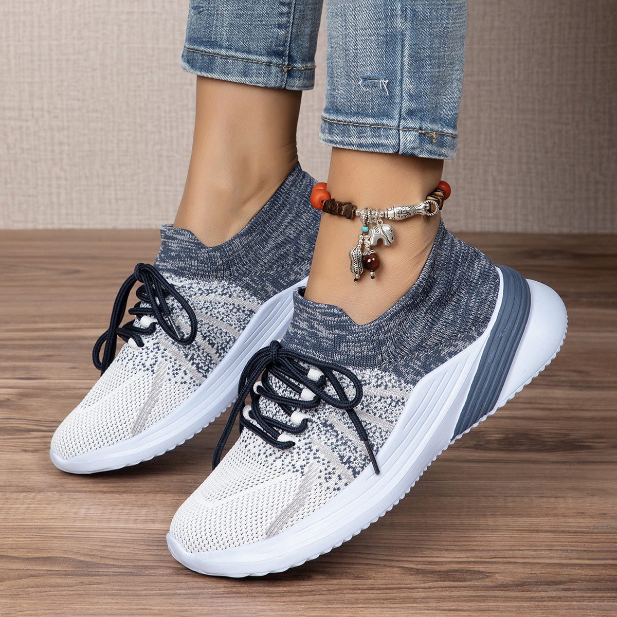 Women's Color-Matching Breathable Mesh Running Sneakers