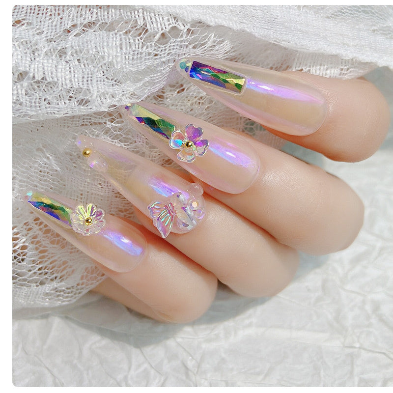 Flower Butterfly Nail Sequins - Ice Through Design | 15g Nail Art Decoration