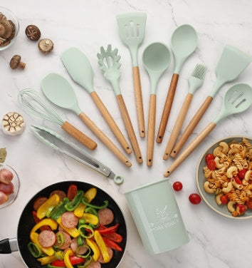 Silicone Kitchen Equipment Cooking Tools Set Heat Resistant Non-Stick Cooking Utensils Baking Tools