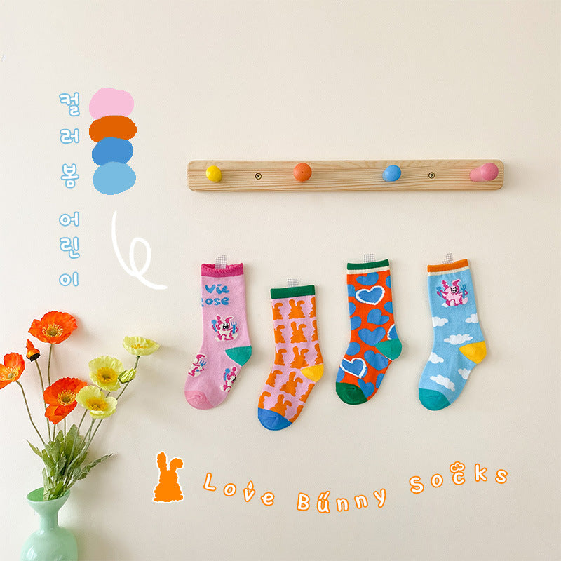 Chaussettes tube à blocs de couleurs Chaussettes pour bébé en coton