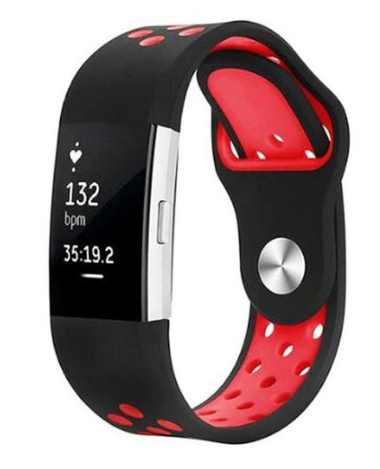 Fitbit Strap Charge2 Bracelet en silicone à trou rond monochrome
