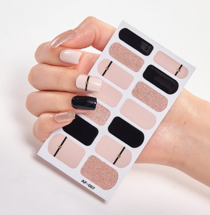 Full Coverage Nail Stickers - 40+ Designs - 24 Month Shelf Life - Nail Polish Glue Included - XAF01-XAF40 Collection