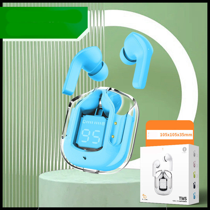 Nytt Mini Transparent trådlöst Bluetooth Headset Digital Display ENC brusreducering True Wireless Sports Music