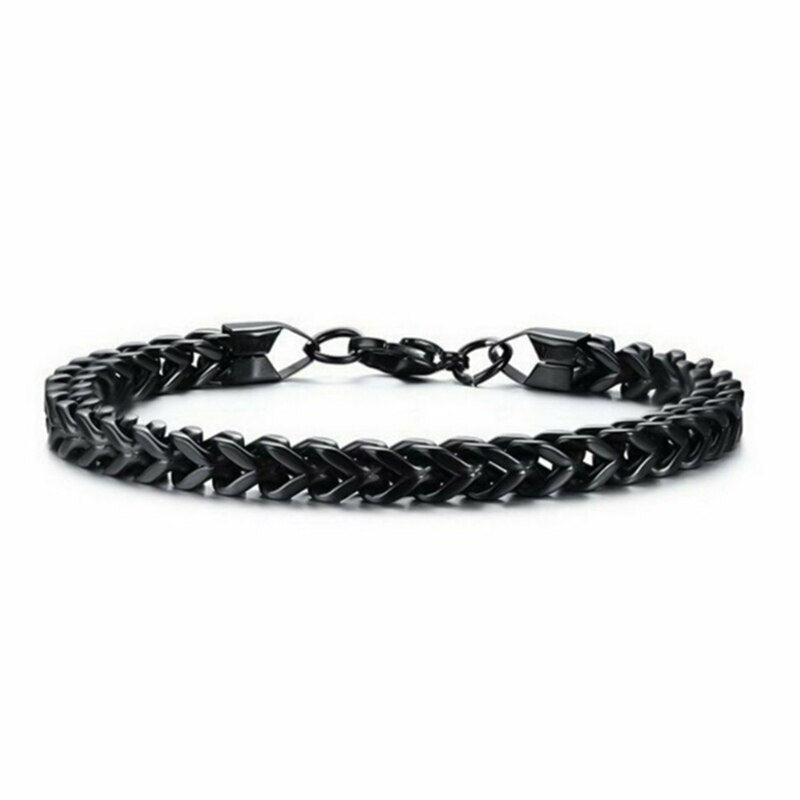 Snyggt kedjearmband i rostfritt stål för män Personlighet charmkedja armband manssmycken