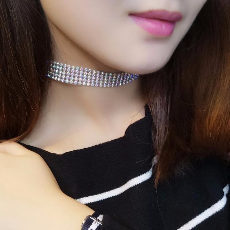 Fashion Women Full Crystal Rhinestone Choker Necklace Wedding Jewelry Chokers For Women