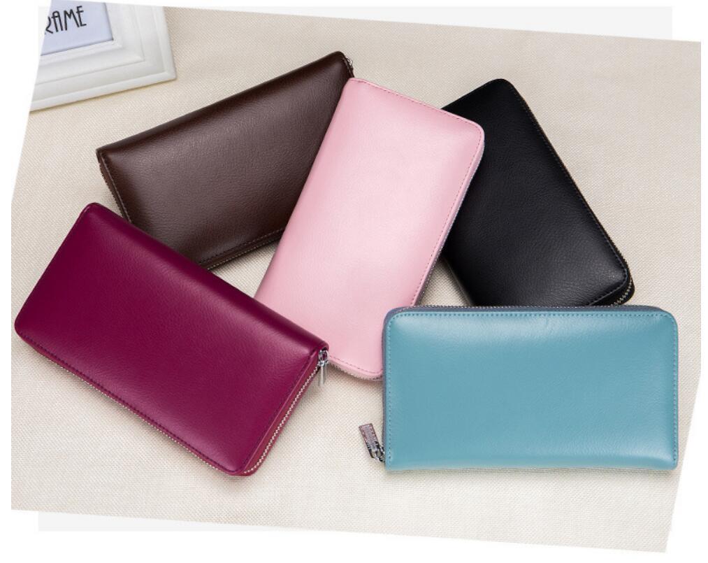 Portefeuille Rfid en cuir véritable de vache pour hommes, nombreux départements, 36 fentes, porte-carte, poche pour téléphone portable, pochette longue