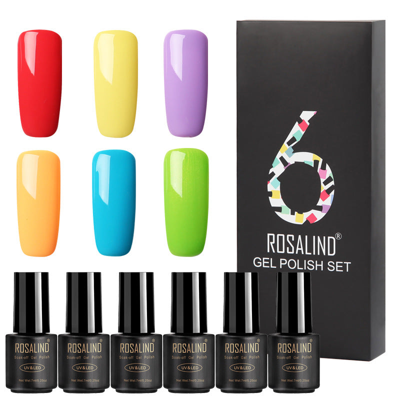 Professional Fine Nail Polish Collection - 6 Bottles Set | High-Quality Multi-Color Variety