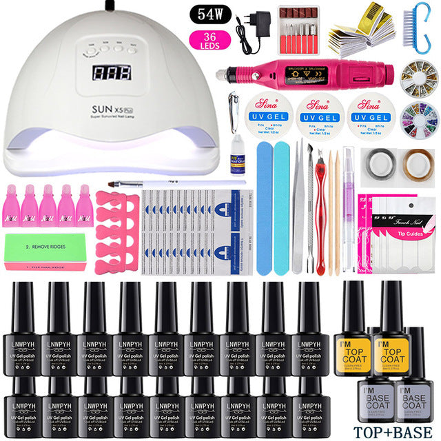 Professional Manicure Kit - 18/12/10 Color Options | Complete Nail Polish Set