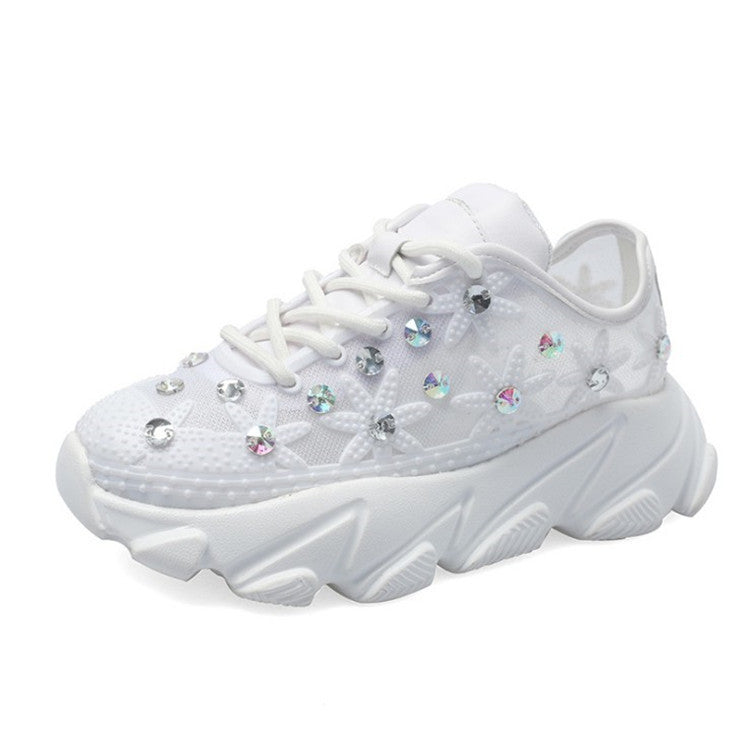 Women's Korean Mesh Thick-Sole Sports Shoes - Spring Summer 3-5cm