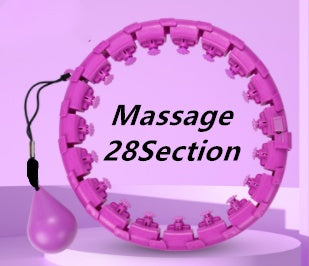 Professional Adjustable Smart Hula Hoop - ABS No-Fall Technology (18/21/24 Knots, Pink/Purple)
