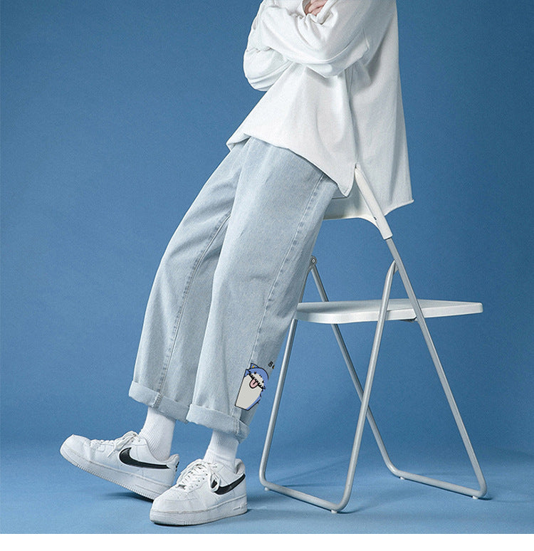 Casual byxor ljusa jeans för män