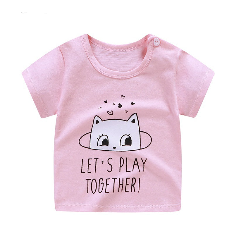 barn-t-shirt i bomull med kort ärm