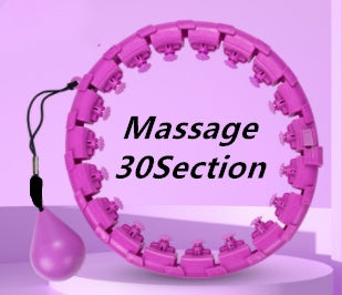 Professional Adjustable Smart Hula Hoop - ABS No-Fall Technology (18/21/24 Knots, Pink/Purple)