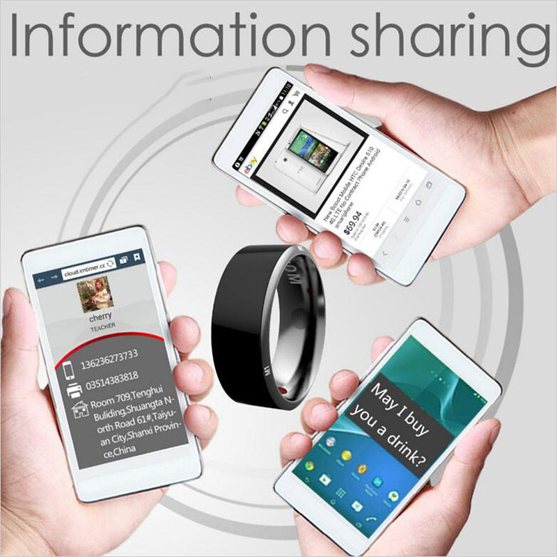 Smart Ring Bärbar Device Multifunktionell Svart High-tech