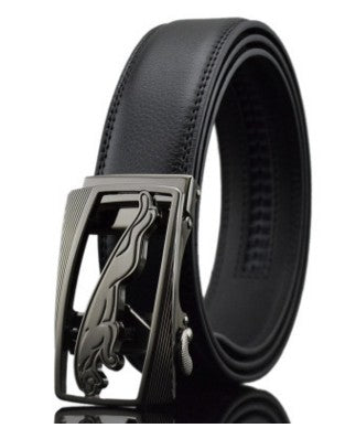 Men's Automatic Buckle Leather Belts - Effortless Sophistication