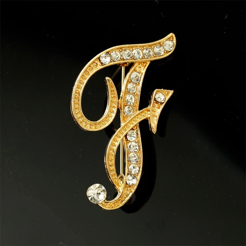 26 engelska alfabetbroscher med diamanter