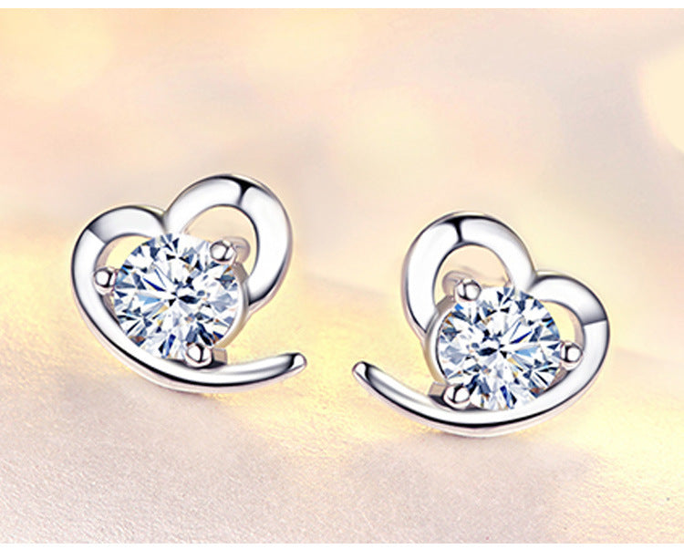 Zircon heart earrings