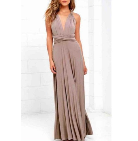 Robe Maxi Boho Convertible à Bandage pour Femmes