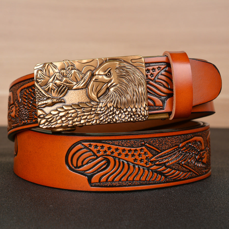 Ceinture de mode pour hommes, gaufrage d'ailes d'aigle