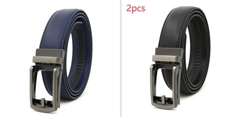 Men's Fake Needle Automatic Buckle Cowhide Belt - Detailed Sophistication