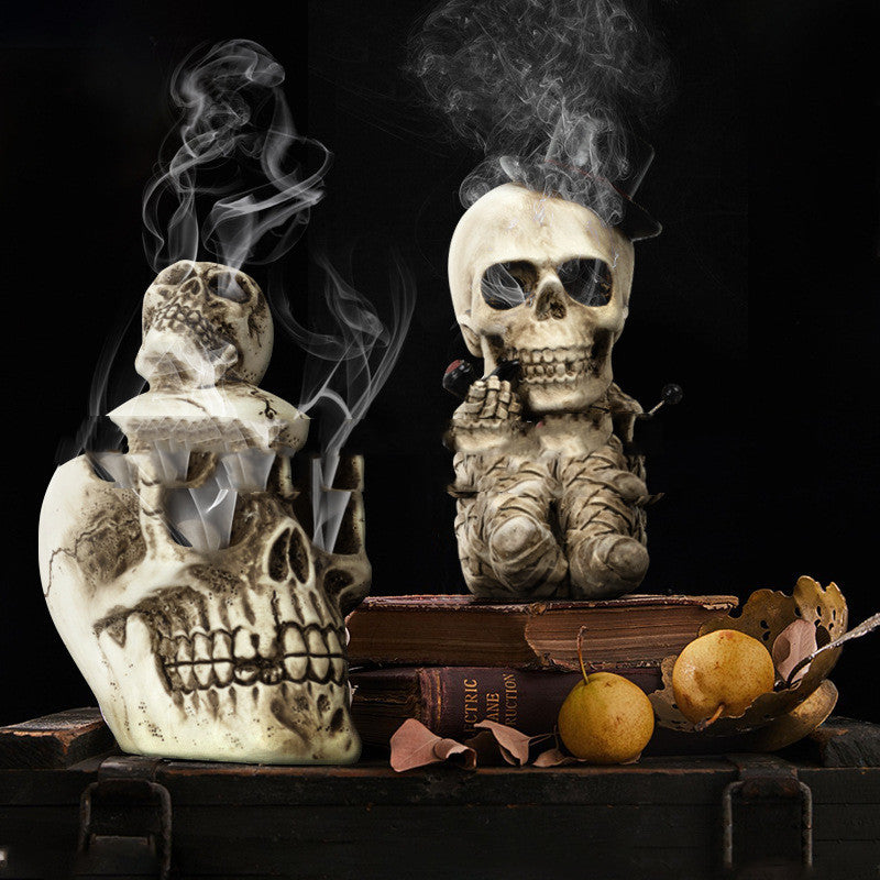 Resin Hantverk Halloween Dekorationer Hem Skalle Aromaterapi Heminredning