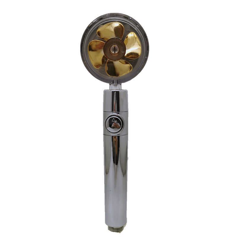Pommeau de douche à hélice avec bouton d'arrêt et filtre en coton, buse de douche à main haute pression turbocompressée