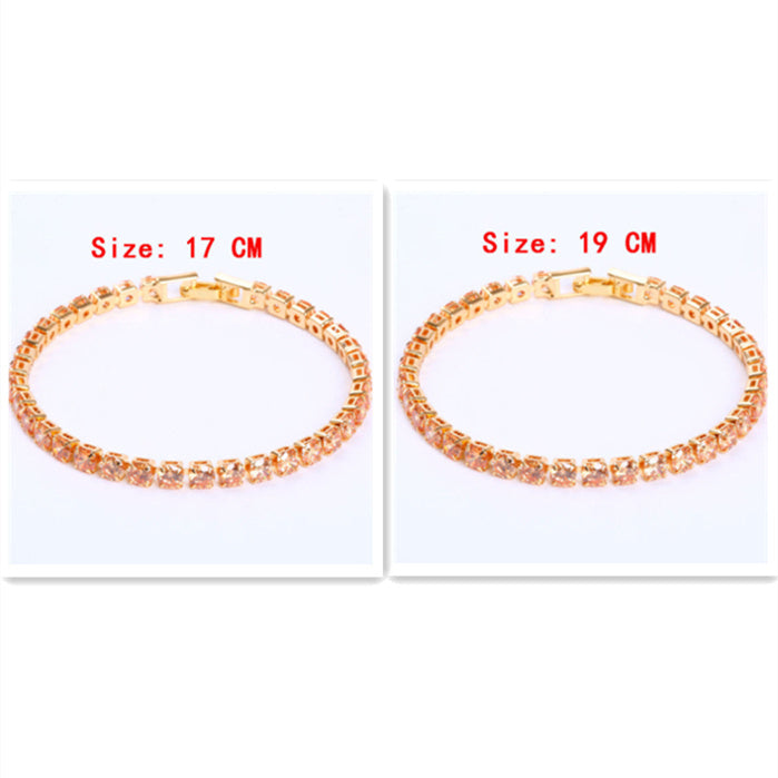 Cubic Zirconia Tennisarmband Iced Out Chain Kristallarmband Dam Herr Guld Armband Smycken