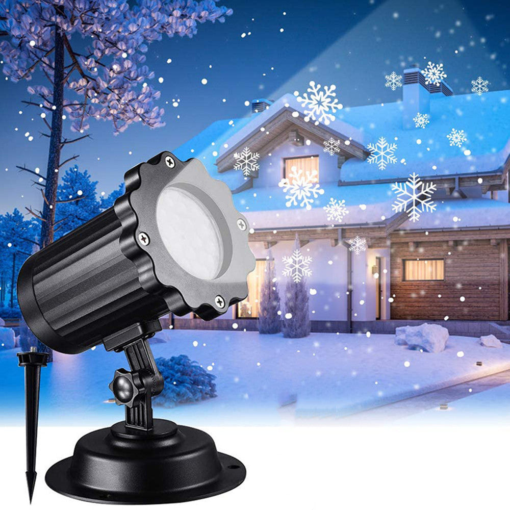LED Noël Blizzard Flocon De Neige Lumière Laser Projecteur De Neige En Mouvement Jardin De Neige Projecteurs Laser Lampe Pour La Fête Du Nouvel An Décor Lampes À Gazon