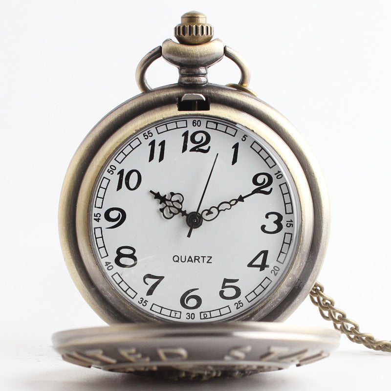 Limited Edition Commemorative Pocket Watch Flip Quartz Watch - Exclusive Timeless Elegant Precise Historical Nostalgic