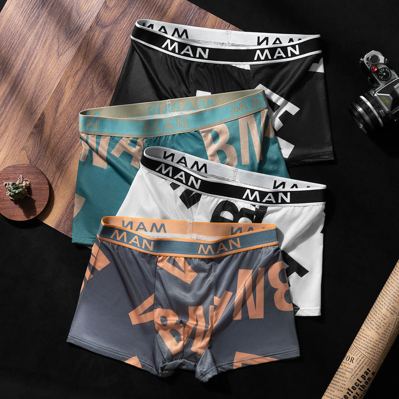 Herr Issilkesboxershorts Sommartunna Antibakteriella Andningsbara Boxershorts Sömlösa Ungdomsbyxor Herrbatch