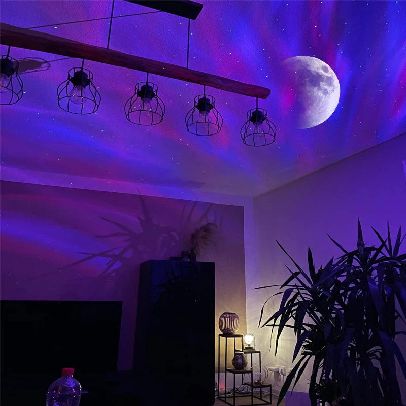 Aurora Borealis Starlight Projektorer LED Galaxy Star Atmosphere Galaxy Night Light Hem Sovrum Himmel Månlampa Rum Dekor Present