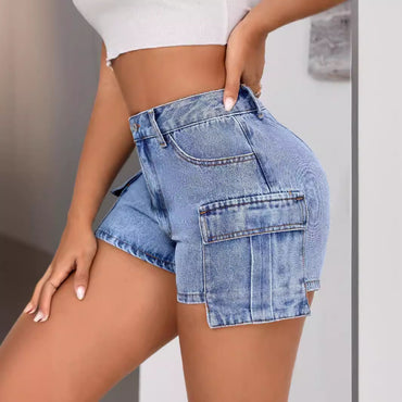 Holiday Comfort Fashion - Women's Slim Fit Denim Shorts