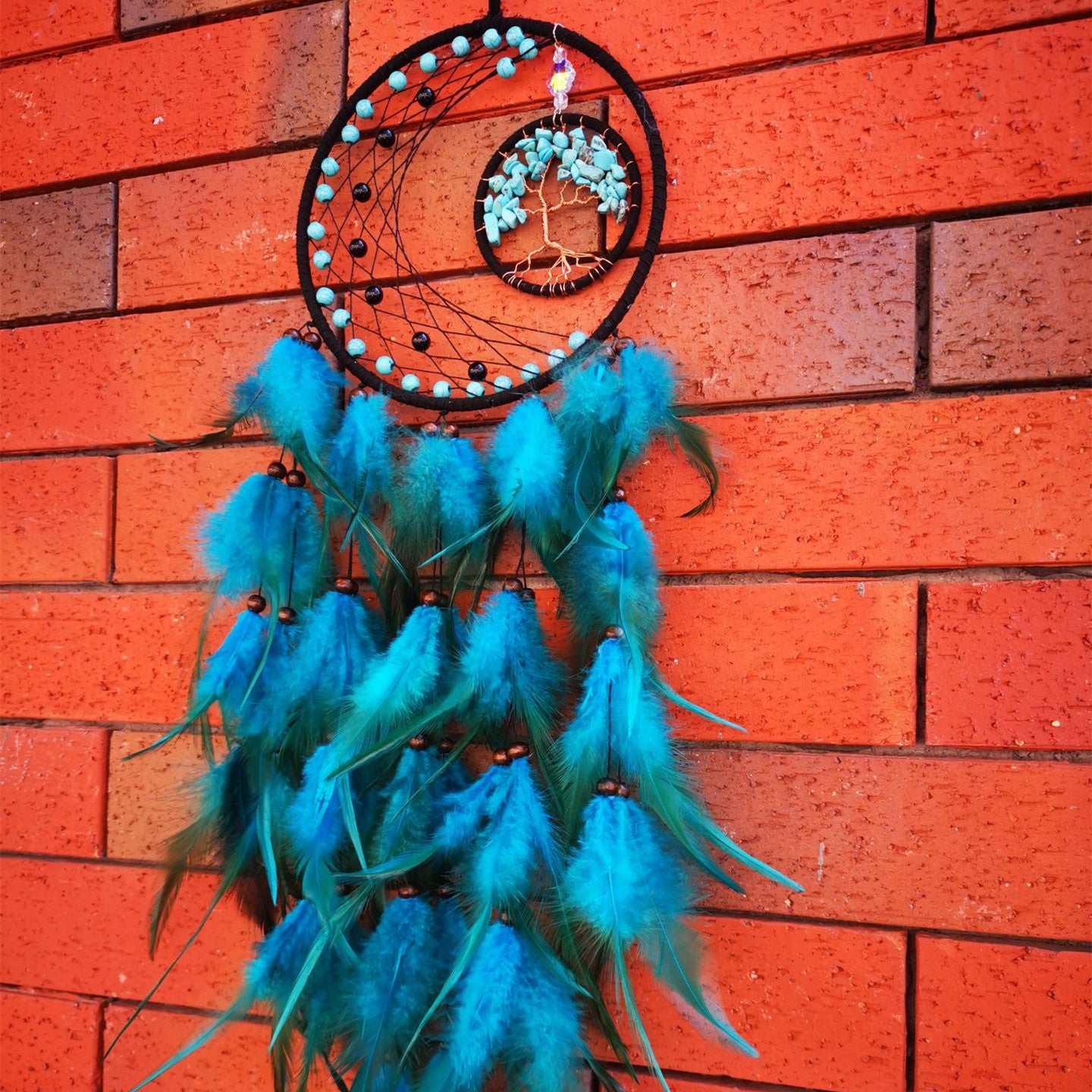 Support mural attrape-rêves en plumes d'arbre de vie, décoration d'intérieur
