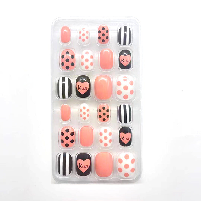 Autocollant de soin des ongles portable pour enfants, 24 pièces, dessin animé de poche