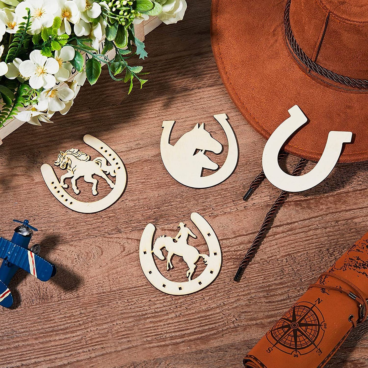 Wooden Unfinished Horseshoe Craft Party Decor