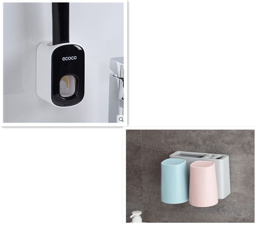 Porte-dentifrice automatique mural, ensemble d'accessoires de salle de bains, distributeur
